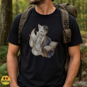 Kitsune Fox Spirit Half Human Scholar Japanese Folklore Yokai Shirt