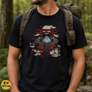 Kitsune Fox Spirit Japanese Shrine Mask Yokai Shirt