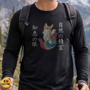 Kitsune Fox Spirit Nature Japanese Kanji Mythology Art T-Shirt 6 Kitsune Fox Spirit Nature Japanese Kanji Mythology Art Shirt
