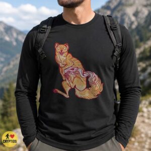 Kitsune Fox Spirit Skull Transformation Japanese Folklore Cryptid Shirt