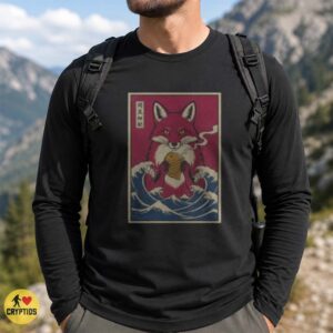Kitsune Fox Taiyaki Great Wave Japanese Ukiyo-e Art T-Shirt 6 Kitsune Fox Taiyaki Great Wave Japanese Ukiyo-e Art Shirt