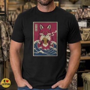 Kitsune Fox Taiyaki Great Wave Japanese Ukiyo-e Art T-Shirt 7 Kitsune Fox Taiyaki Great Wave Japanese Ukiyo-e Art Shirt