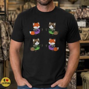 Kitsune Fox Tanuki Ramen Cute Chibi Japanese Folklore Kawaii Shirt