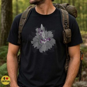 Kitsune Nine-Tailed Fox Cute Chibi Furry Purple Fantasy Art Shirt
