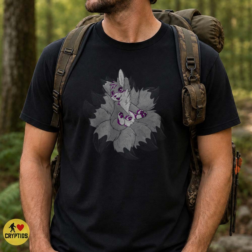 Kitsune Nine-Tailed Fox Cute Chibi Furry Purple Fantasy Art T-Shirt 3 Kitsune Nine-Tailed Fox Cute Chibi Furry Purple Fantasy Art Shirt