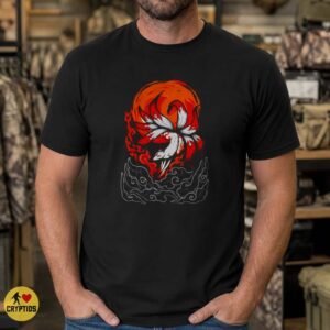Kitsune Nine-Tailed Fox Fire Red Moon Japanese Mythology T-Shirt 6 Kitsune Nine-Tailed Fox Fire Red Moon Japanese Mythology Shirt