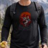 Kitsune Nine-Tailed Fox Fire Red Moon Japanese Mythology Shirt