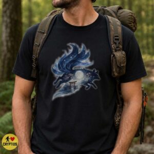 Kitsune Nine Tailed Fox Galaxy Torii Gate Moon Japanese Mythology Shirt
