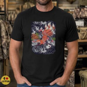 Kitsune Nine Tailed Fox Kitsune Mask Sakura Cherry Blossom Japanese Art T-Shirt 7 Kitsune Nine Tailed Fox Kitsune Mask Sakura Cherry Blossom Japanese Art Shirt