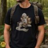 Kitsune Nine-Tailed Fox Monk Scroll Painting Japanese Folklore Art Shirt