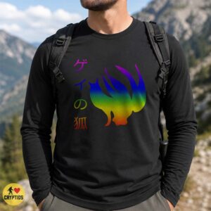 Kitsune Nine-Tailed Fox Rainbow Pride LGBT Japanese Folklore T-Shirt 5 Kitsune Nine-Tailed Fox Rainbow Pride LGBT Japanese Folklore Shirt