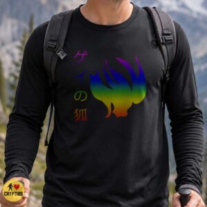 Kitsune Nine-Tailed Fox Rainbow Pride LGBT Japanese Folklore T-Shirt 6 Kitsune Nine-Tailed Fox Rainbow Pride LGBT Japanese Folklore Shirt