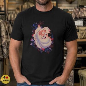 Kitsune Nine-Tailed Fox Sleeping Botanical Cottagecore Japanese Mythology T-Shirt 5 Kitsune Nine-Tailed Fox Sleeping Botanical Cottagecore Japanese Mythology Shirt