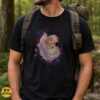 Kitsune Nine-Tailed Fox Sleeping Botanical Cottagecore Japanese Mythology Shirt