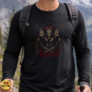 Kitsune Rabbit Mask Dark Gothic Triple Goddess Skeleton Rock Horror Shirt