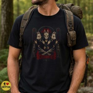 Kitsune Rabbit Mask Dark Gothic Triple Goddess Skeleton Rock Horror Shirt