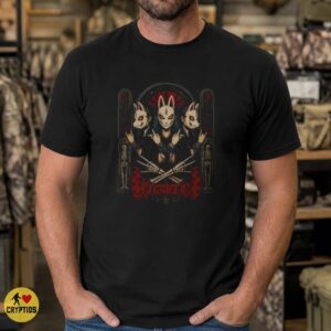 Kitsune Rabbit Mask Dark Gothic Triple Goddess Skeleton Rock Horror Shirt