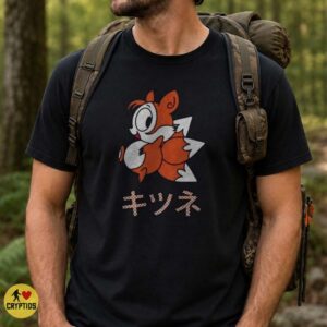 Kitsune Retro Cartoon Fox Japanese Katakana Cute Shirt