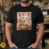 Kitsune White Fox Eating Ramen Chopsticks Japanese Kanji Love Art Shirt