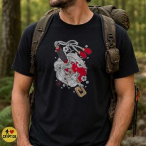 Kitsune White Fox Ofuda Shrine Sakura Red Sun Japanese Art Shirt