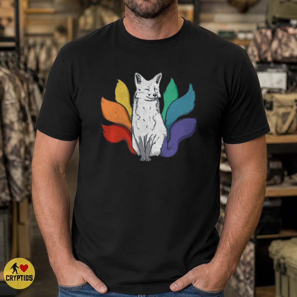 LGBTQ Pride Rainbow Kitsune Fox Japanese Yokai T-Shirt 3 LGBTQ Pride Rainbow Kitsune Fox Japanese Yokai Shirt