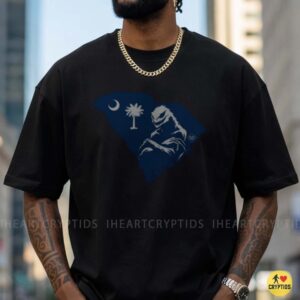 Lizard Man South Carolina State Map Palmetto Moon Cryptid Sasquatch T-Shirt 7 Lizard Man South Carolina State Map Palmetto Moon Cryptid Sasquatch Shirt