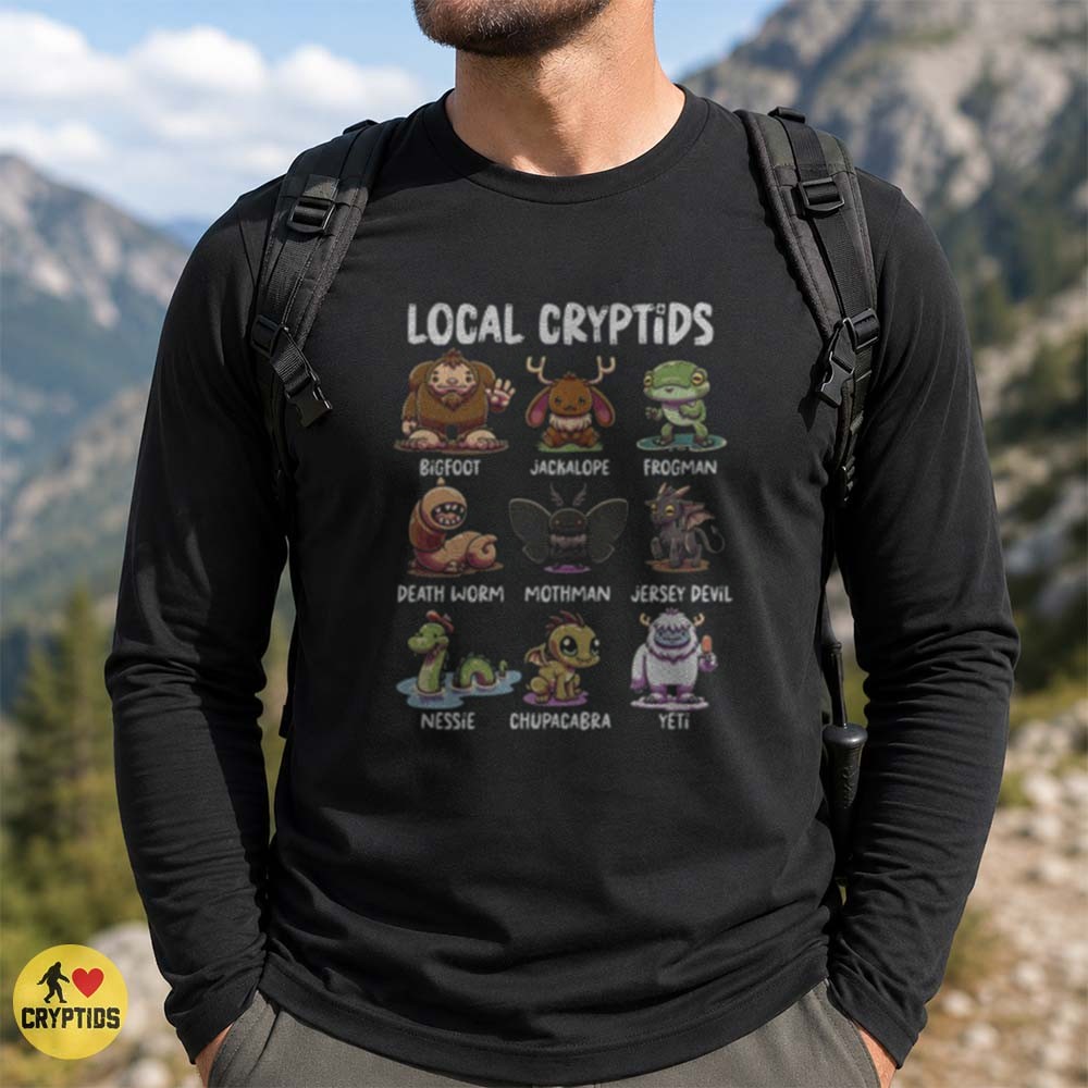 Local Cryptids Bigfoot Jackalope Frogman Mothman Jersey Devil Nessie Chupacabra Yeti Cute T-Shirt 2 Local Cryptids Bigfoot Jackalope Frogman Mothman Jersey Devil Nessie Chupacabra Yeti Cute Shirt