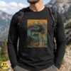 Loch Ness Monster Girl Lake Watercolor Mountain Sunset Cryptid Shirt