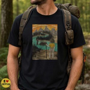 Loch Ness Monster Girl Lake Watercolor Mountain Sunset Cryptid Art T-Shirt 6 Loch Ness Monster Girl Lake Watercolor Mountain Sunset Cryptid Shirt