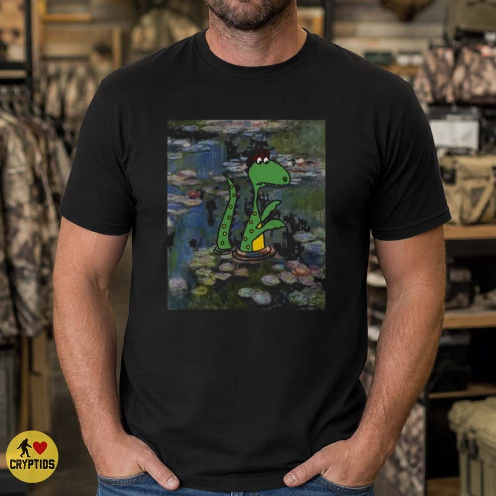 Loch Ness Monster Monet Water Lilies Funny Art Parody Cryptid T-Shirt 4 Loch Ness Monster Monet Water Lilies Funny Art Parody Cryptid Shirt