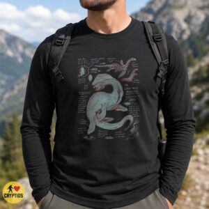 Loch Ness Monster Nessie Field Guide Naturalist Diagram Scottish Highlands Cryptid Shirt