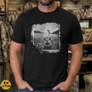 Loch Ness Monster Shocked Cat Funny Vintage Photo Cryptid T-Shirt 7 Loch Ness Monster Shocked Cat Funny Vintage Photo Cryptid Shirt
