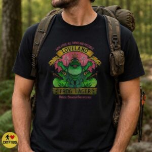 Loveland Frog Lager Vintage Beer Label Cryptid Ohio Frogman Shirt