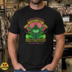 Loveland Frog Lager Vintage Beer Label Cryptid Ohio Frogman Shirt