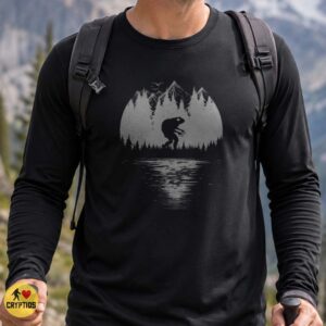Loveland Frogman Moonlit Lake Cryptid Ohio Paranormal Black White T-Shirt 5 Loveland Frogman Moonlit Lake Cryptid Ohio Paranormal Shirt