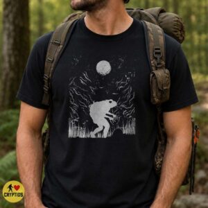 Loveland Frogman Silhouette Swamp Moon Night Cryptid Ohio Shirt