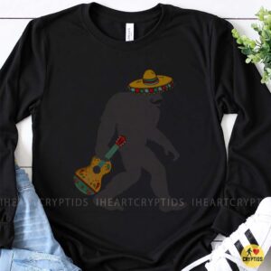 Mexican Bigfoot Sombrero Guitar Sasquatch Funny Shirt