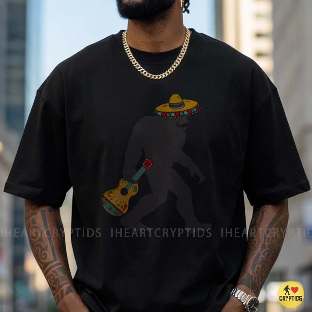 Mexican Bigfoot Sombrero Guitar Sasquatch Funny Cinco De Mayo T-Shirt 5 Mexican Bigfoot Sombrero Guitar Sasquatch Funny Shirt