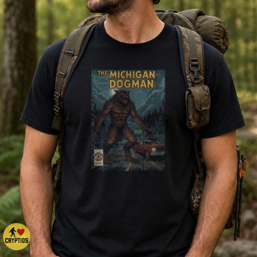 Michigan Dogman Vintage Comic Book Cover Cryptid Horror T-Shirt 1 Michigan Dogman Vintage Comic Book Cover Cryptid Horror Shirt