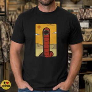 Mongolian Death Worm Desert Cryptid Cartoon Art Shirt