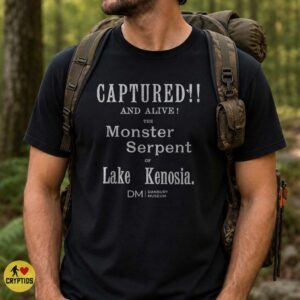 Monster Serpent of Lake Kenosia Captured Alive Danbury Vintage Victorian Cryptid Shirt