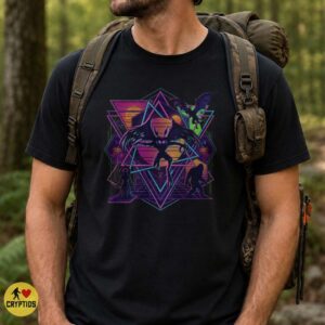 Mothman Bigfoot Jersey Devil Synthwave Retro Neon Cryptid Shirt