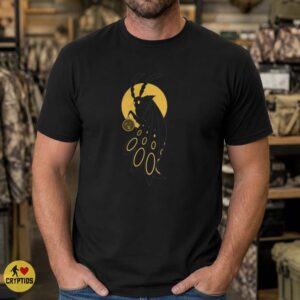 Mothman Full Moon Lantern Night Minimalist Silhouette Cryptid Shirt