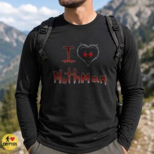 Mothman I Love Mothman Red Eyes Heart Funny Cryptid West Virginia T-Shirt 5 Mothman I Love Mothman Red Eyes Heart Funny Shirt