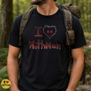 Mothman I Love Mothman Red Eyes Heart Funny Cryptid West Virginia T-Shirt 7 Mothman I Love Mothman Red Eyes Heart Funny Shirt