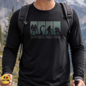 Mothman Loch Ness Monster Bigfoot Werewolf Cryptid Silhouette Panel Shirt