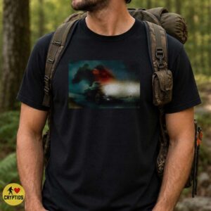 Mothman Red Eyes Night Highway Car Vintage Polaroid Horror Shirt