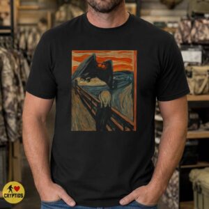 Mothman The Scream Munch Parody Fine Art Cryptid Horror Shirt