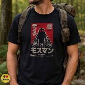 Mothman West Virginia Japanese Kaiju Poster Style Cryptid Horror Shirt