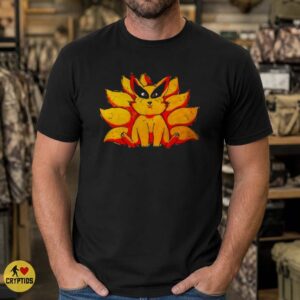 Nine Tailed Fox Kitsune Cute Kawaii Orange Fantasy Japanese Folklore T-Shirt 7 Nine Tailed Fox Kitsune Cute Kawaii Orange Fantasy Japanese Folklore Shirt